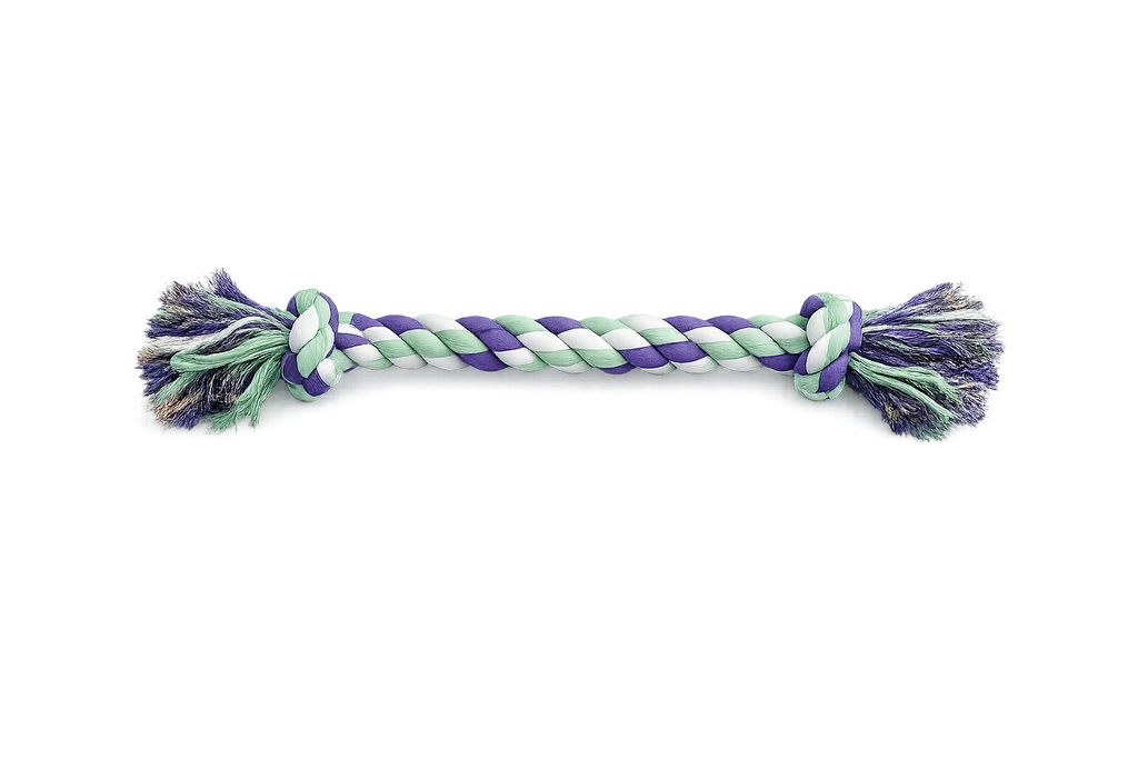 Corde Pour Chien Coton Tressé Double Nœud Mauve Et Vert