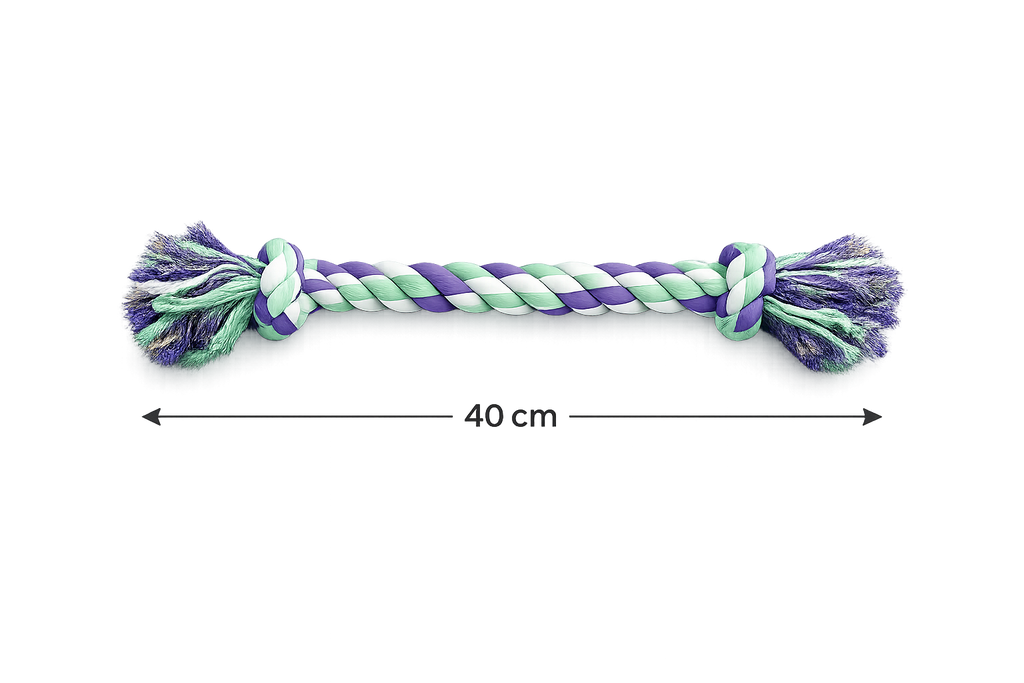 Corde Pour Chien Coton Tressé Double Nœud Mauve Et Vert