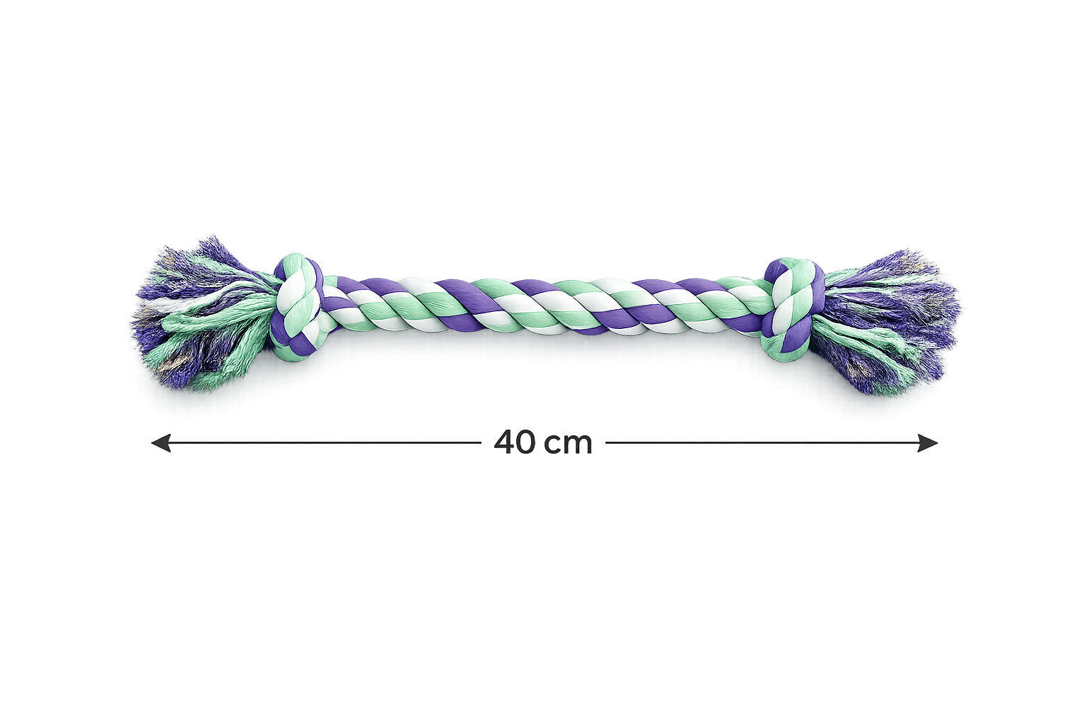 Corde Pour Chien Coton Tressé Double Nœud Mauve Et Vert