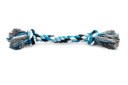 Corde Pour Chien Coton Tressé Double Nœud Bleu et Blanc