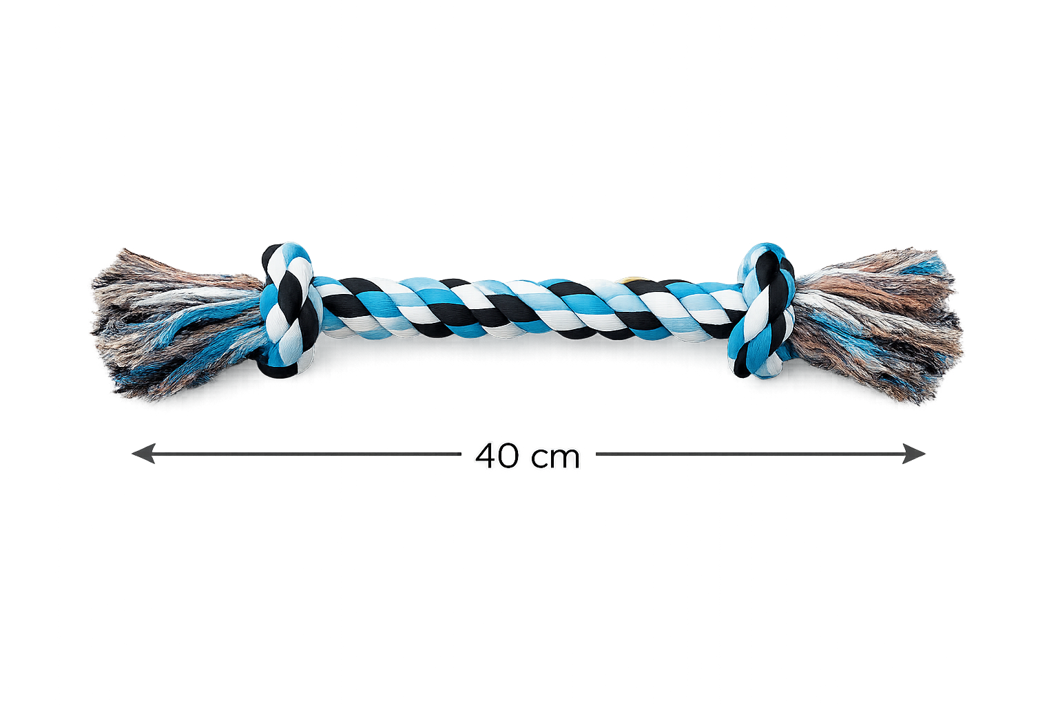 Corde Pour Chien Coton Tressé Double Nœud Bleu et Blanc