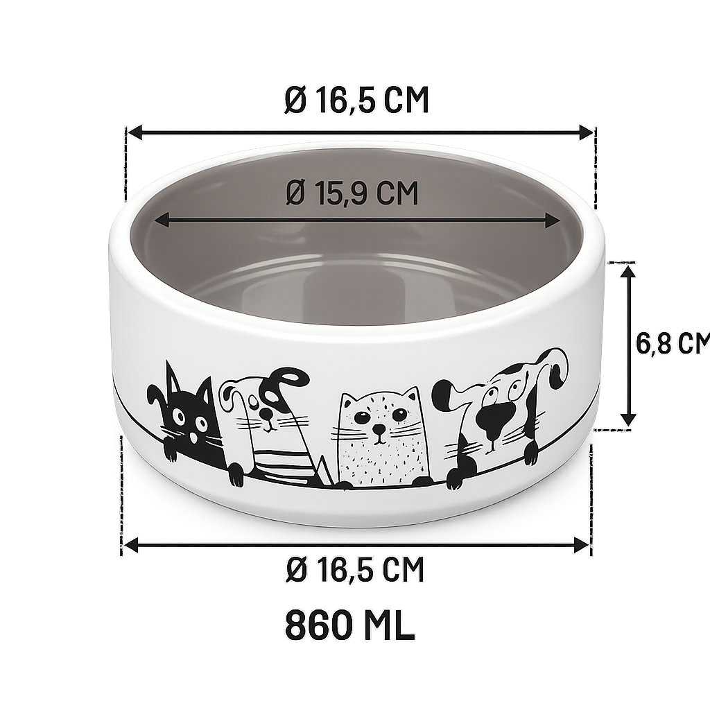 Gamelle Pour Chien Noir & Blanc
