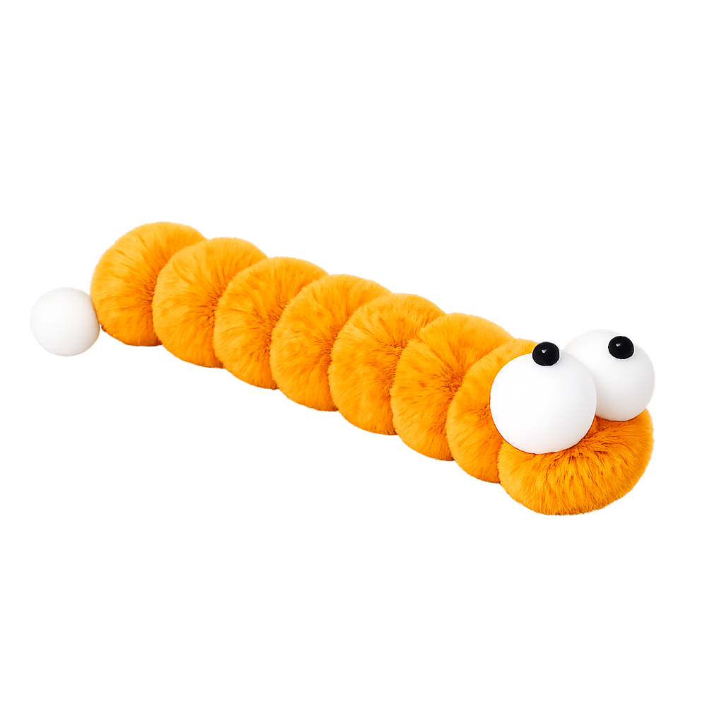 Chenille à mâcher en peluche