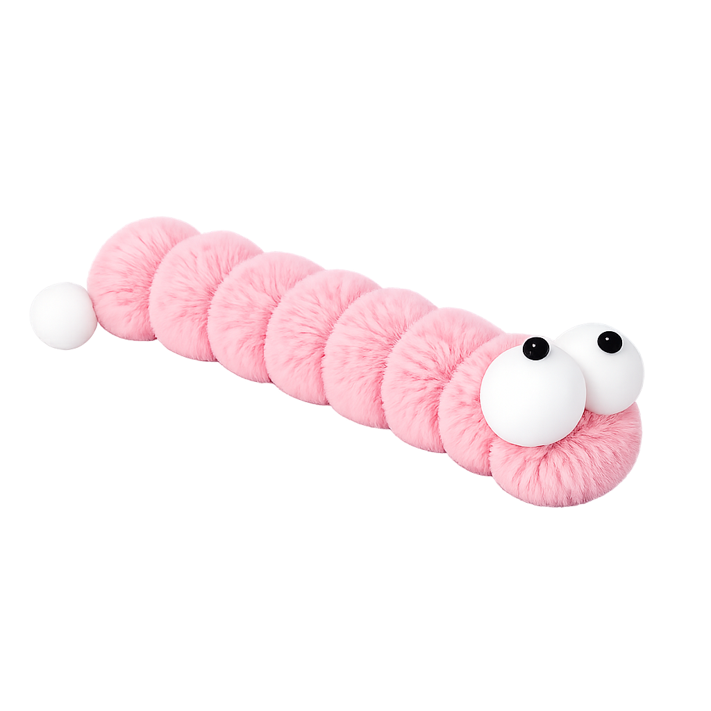 Chenille à mâcher en peluche