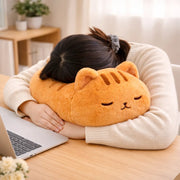Peluche géante chat orange