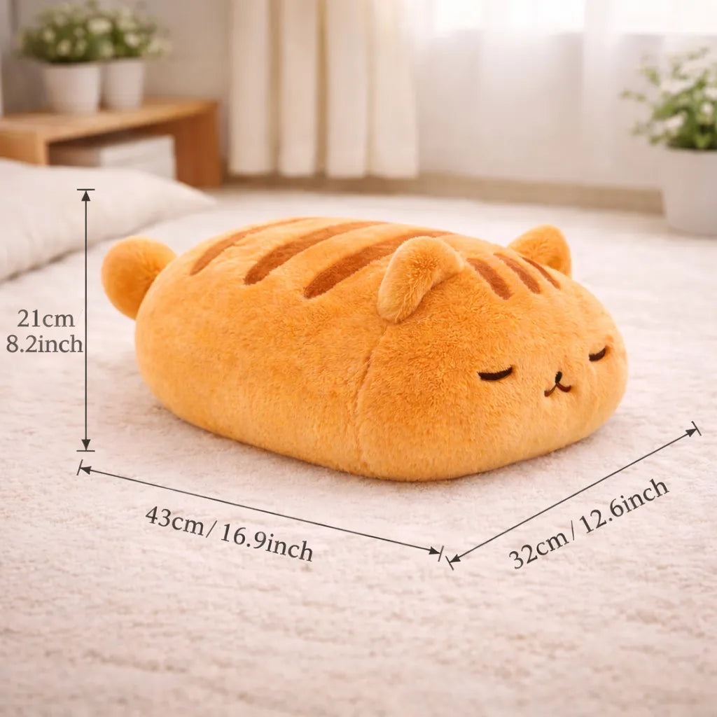 Peluche géante chat orange