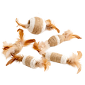 Ensemble de jouets d'intérieur pour chat en corde naturel - 5 pièces