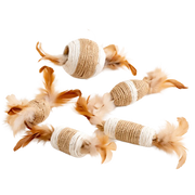 Ensemble de jouets d'intérieur pour chat en corde naturel - 5 pièces